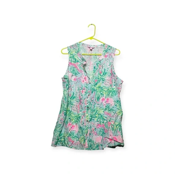 Women’s Lilly Pulitzer Sarasota sleeveless button-up top, size XL - Picture 1 of 4